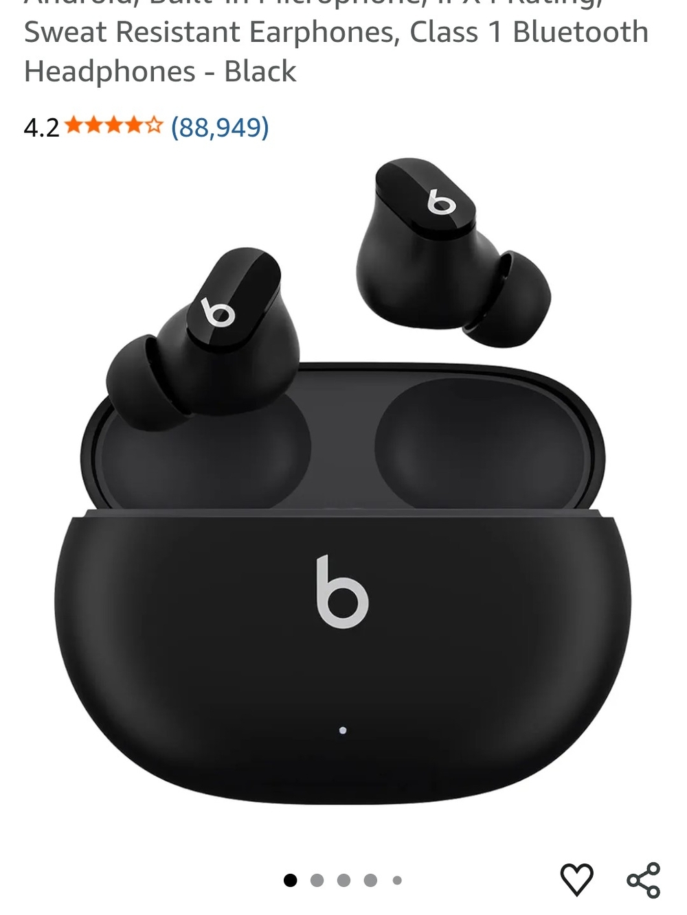 Beats by Dre True Wireless Earbuds in Black with Charging Case